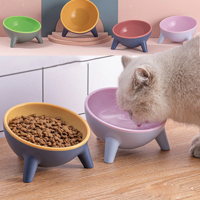 Pet Feeding Bowl Ergonomic 15° Tilt Anti-Tip