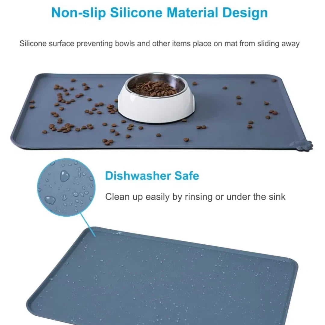 Pet Feeding Mat Raised Edges Waterproof Non-Slip Backing