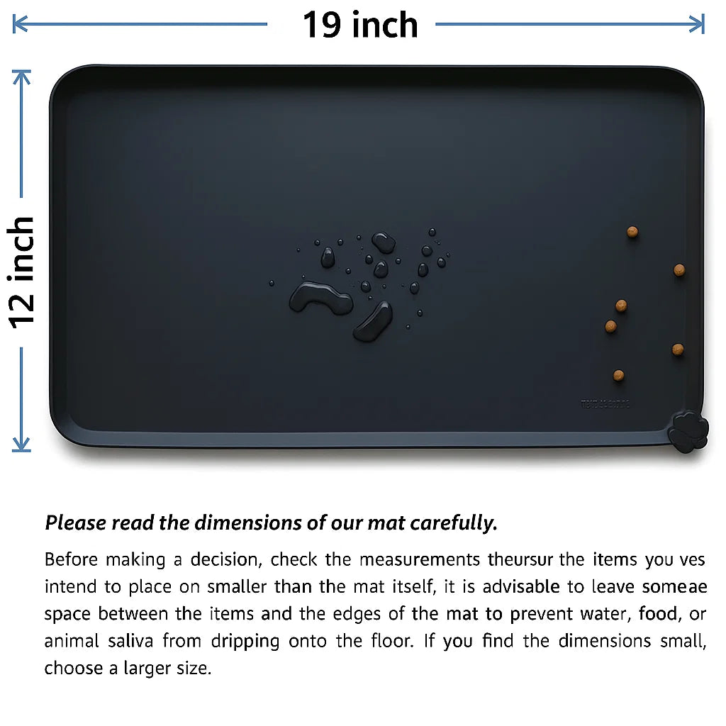Pet Feeding Mat Raised Edges Waterproof Non-Slip Backing