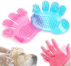 Pet Finger Grooming Brush Soft Rubber Bristles & Adjustable Fit