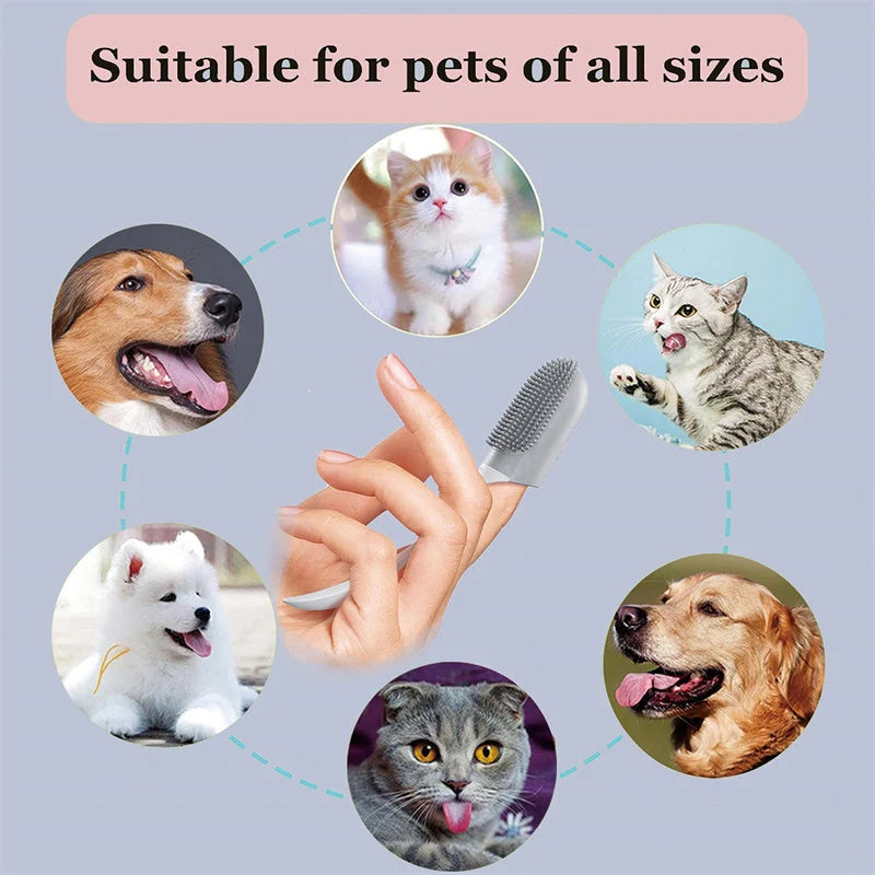 Pet Finger Toothbrush Ergonomic Soft Bristles Durable & Reusable