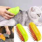 Pet Grooming Brush 3-In-1 Steam & Massage Silicone Bristles
