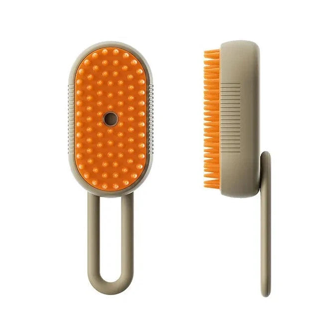 Pet Grooming Brush Steam De-Shedding Silicone Bristles
