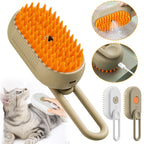 Pet Grooming Brush Steam De-Shedding Silicone Bristles