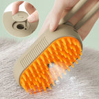 Pet Grooming Brush Steam De-Shedding Silicone Bristles