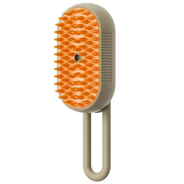 Pet Grooming Brush Steam De-Shedding Silicone Bristles