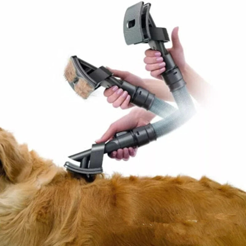 Pet Grooming Brush Vacuum Attachment Gentle Bristles & Undercoat Removal