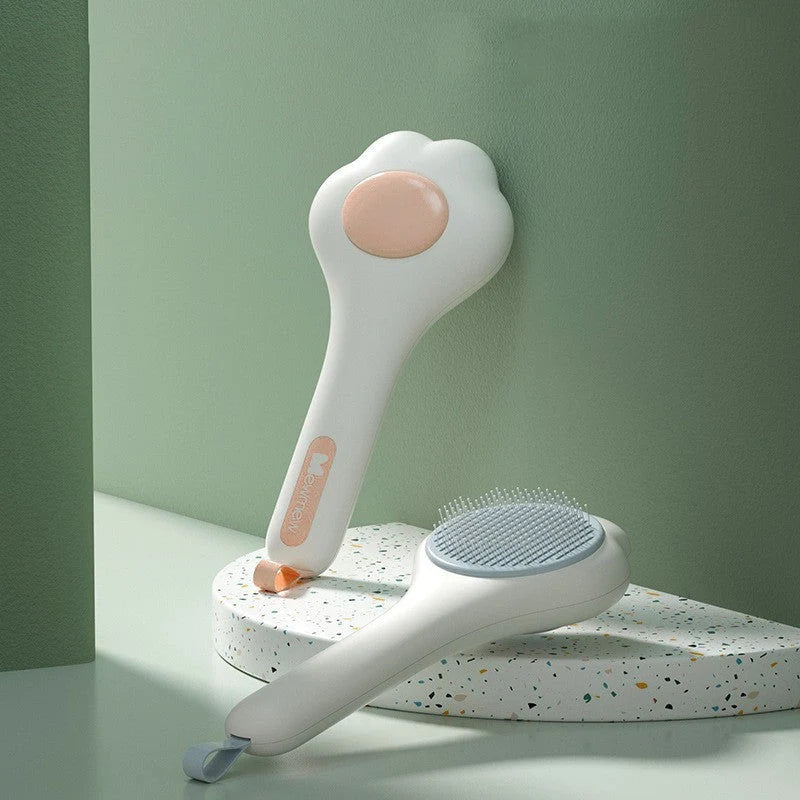 Pet Grooming Comb Self-Cleaning Stainless Steel Teeth