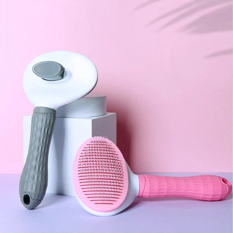 Pet Grooming Comb Stainless Steel One-Key Self-Cleaning