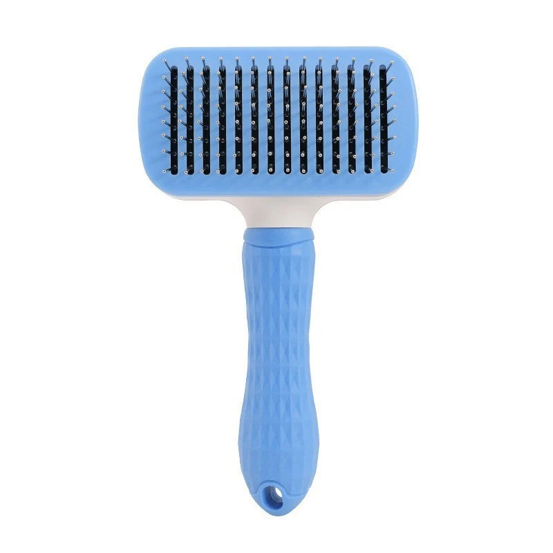 Pet Grooming Comb Stainless Steel One-Key Self-Cleaning