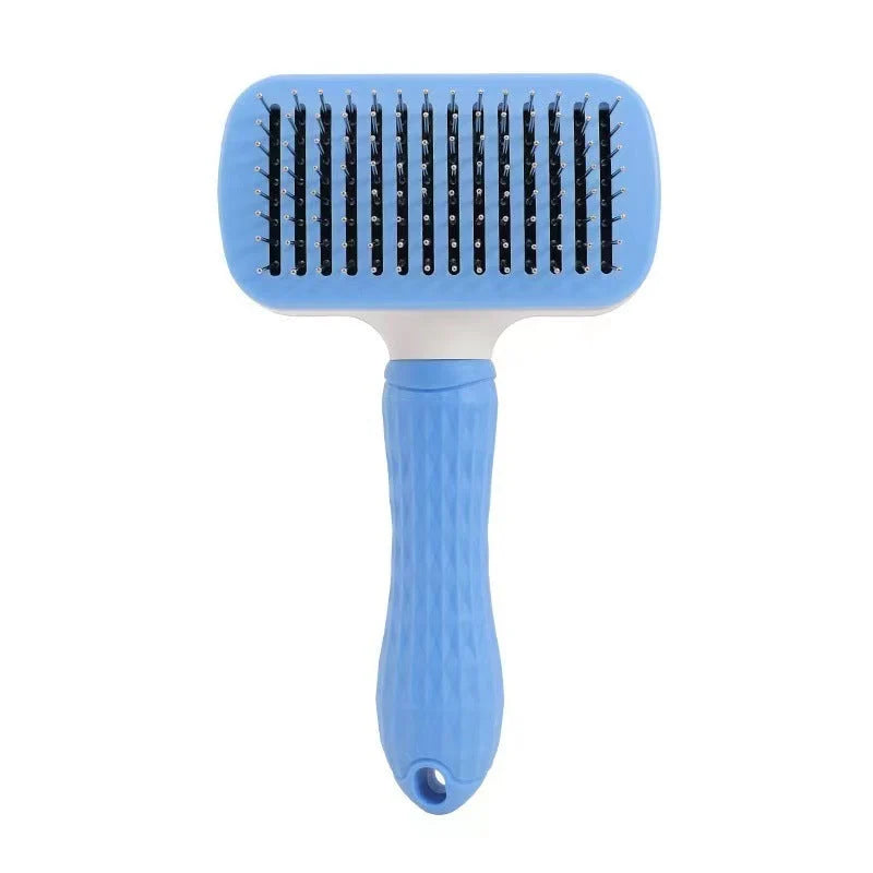 Pet Grooming Comb Stainless Steel One-Key Self-Cleaning