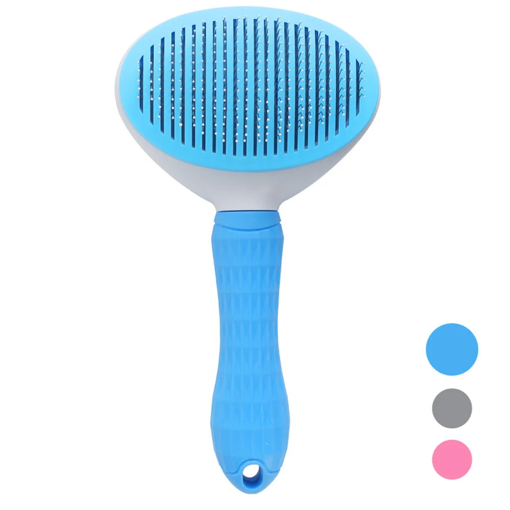 Pet Grooming Comb Stainless Steel One-Key Self-Cleaning