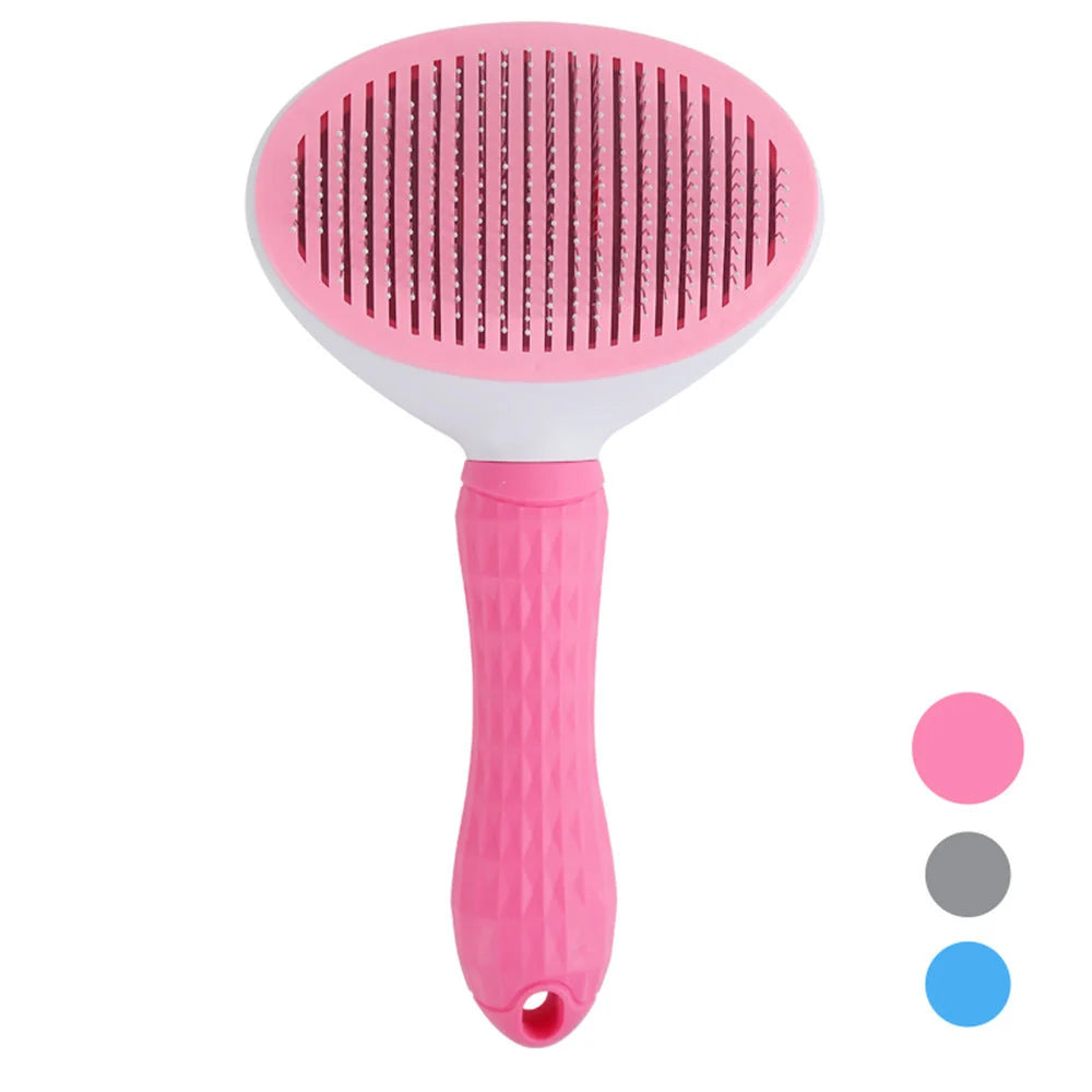 Pet Grooming Comb Stainless Steel One-Key Self-Cleaning