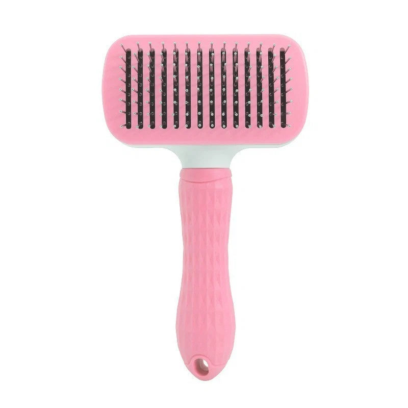 Pet Grooming Comb Stainless Steel One-Key Self-Cleaning