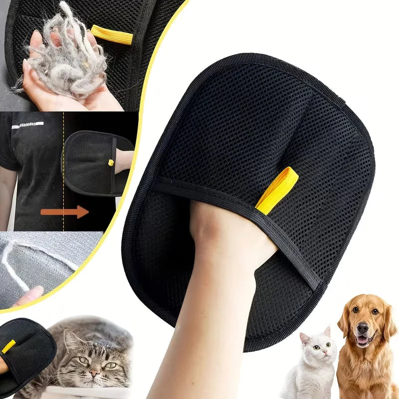 Pet Grooming Glove Double-Sided Silicone Nubs Breathable Mesh Back