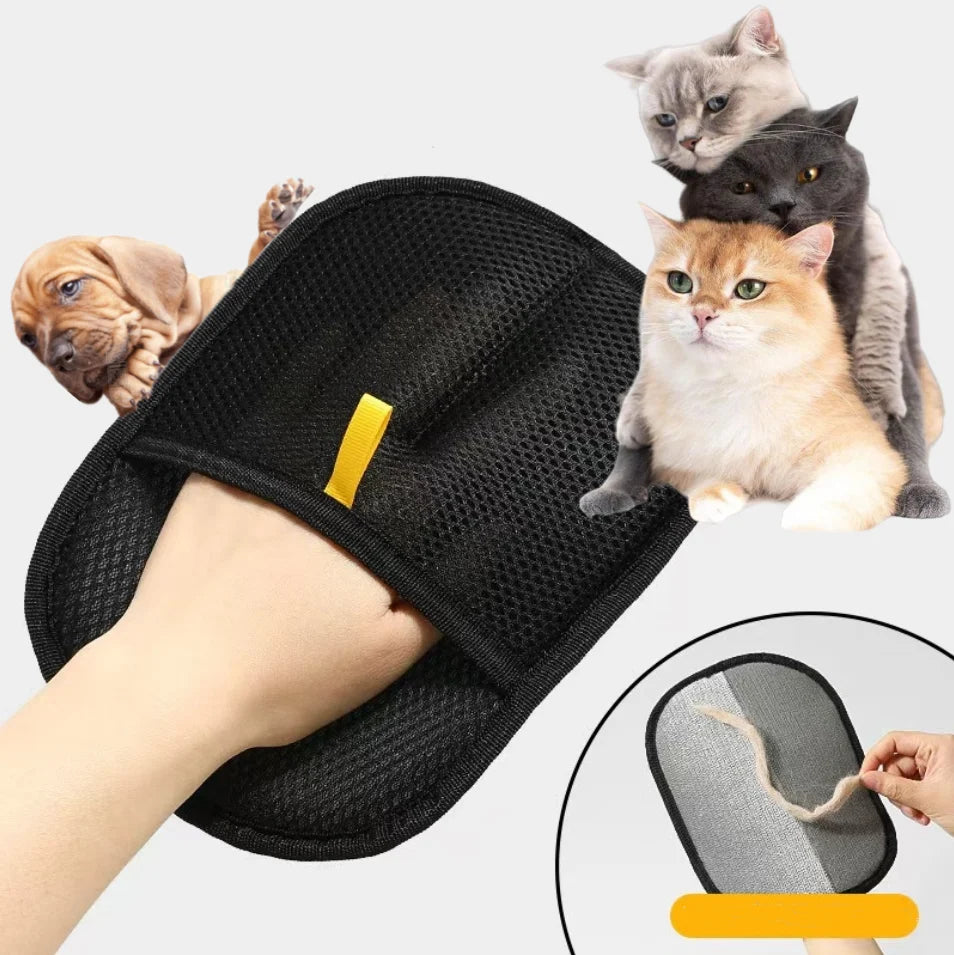 Pet Grooming Gloves Double-Sided Textured Washable & Reusable