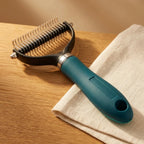 Pet Grooming Rake Double-Sided Rounded Tips Ergonomic Grip