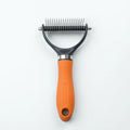Pet Grooming Rake Double-Sided Rounded Tips Ergonomic Grip