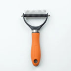 Pet Grooming Rake Double-Sided Rounded Tips Ergonomic Grip
