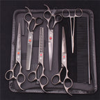 Pet Grooming Scissors Set Stainless Steel Straight & Thinning