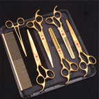 Pet Grooming Scissors Set Stainless Steel Straight & Thinning