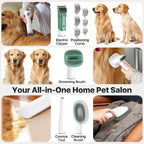 Pet Grooming Vacuum Kit 2-in-1 Clippers & Large Dustbin