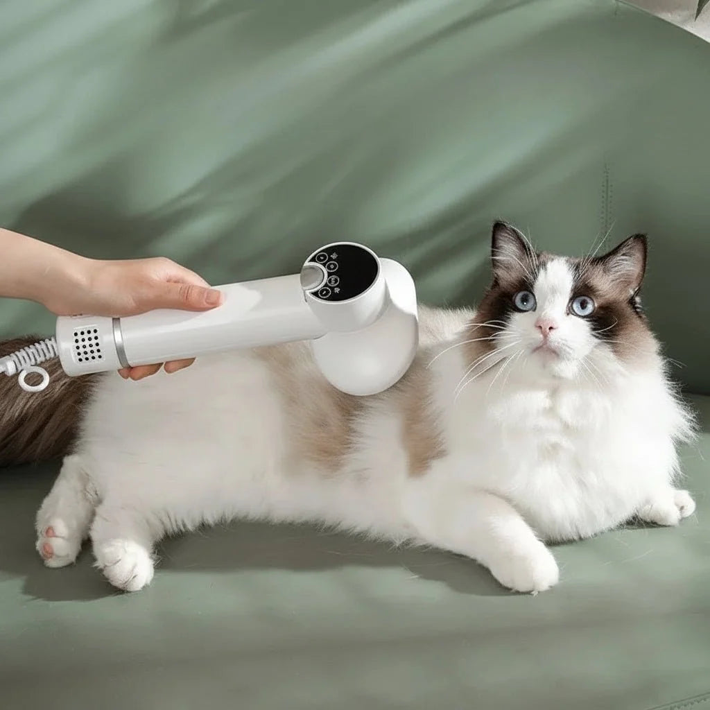 Pet Hair Dryer 2-In-1 Slicker Brush & Digital Display