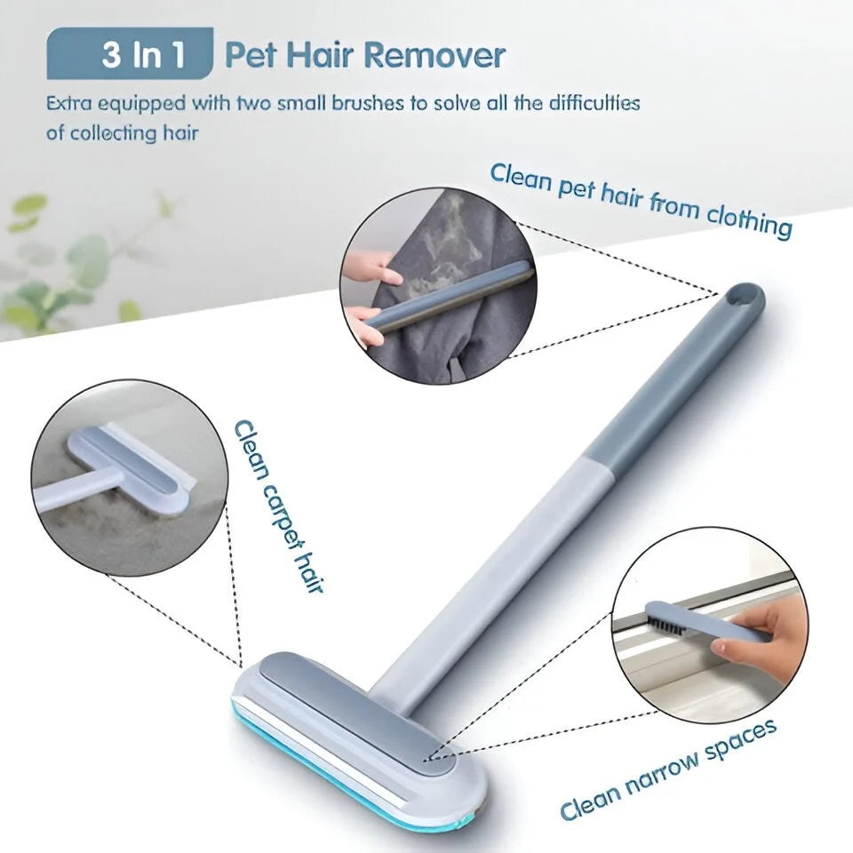 Pet Hair Remover Brush Double-Sided & Self-Cleaning Multi-Surface