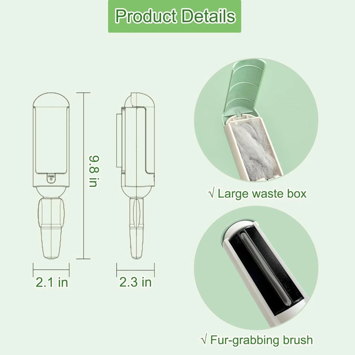 Pet Hair Remover Reusable Built-In Collector