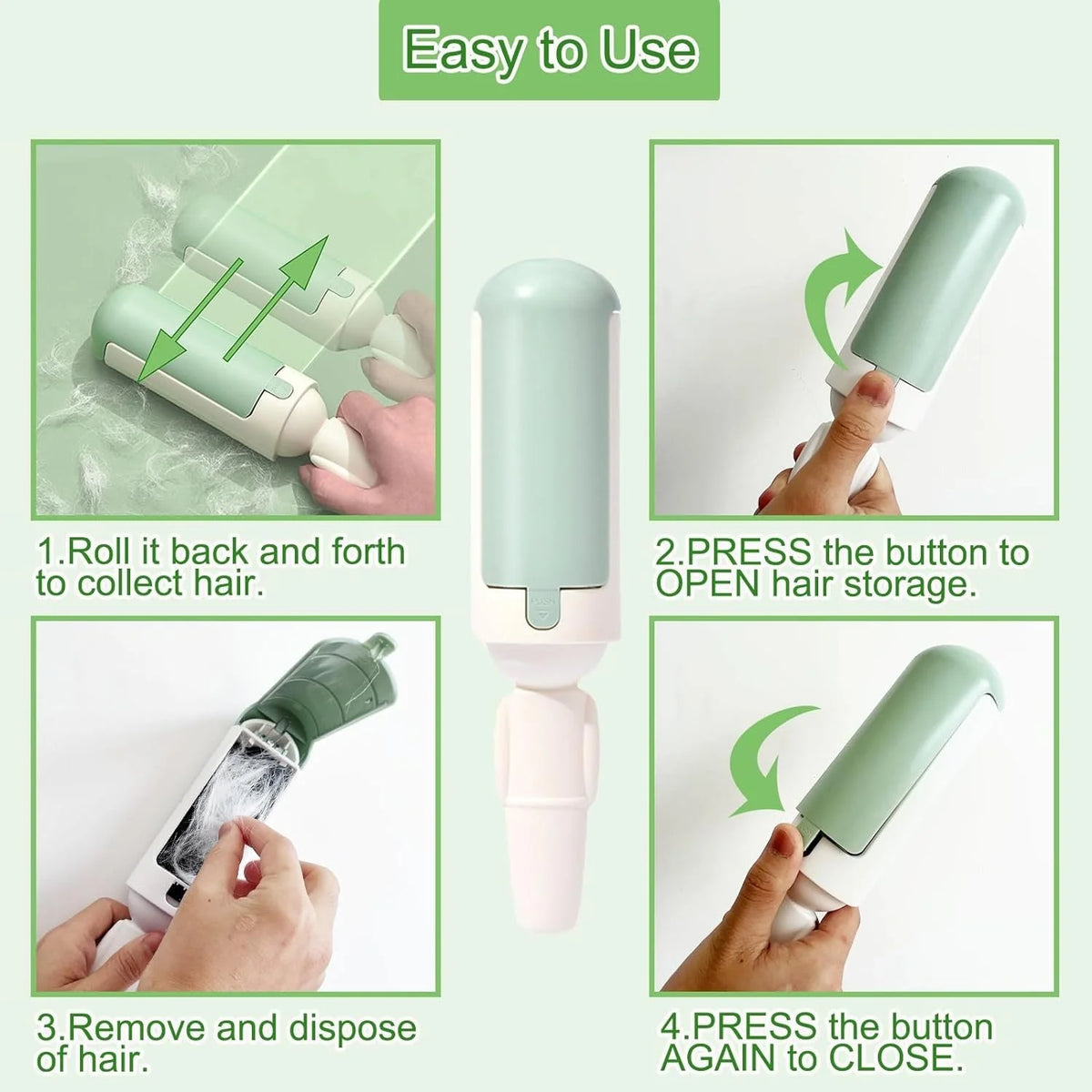 Pet Hair Remover Reusable Built-In Collector