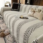 Pet-Hair & Scratch-Resistant Microfiber Sofa Cover (Chevron Print)