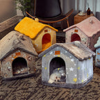Pet House Self-Warming Plush Stable Base