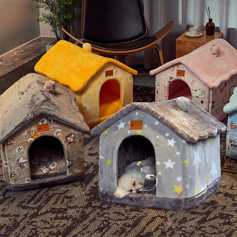 Pet House Self-Warming Plush Stable Base