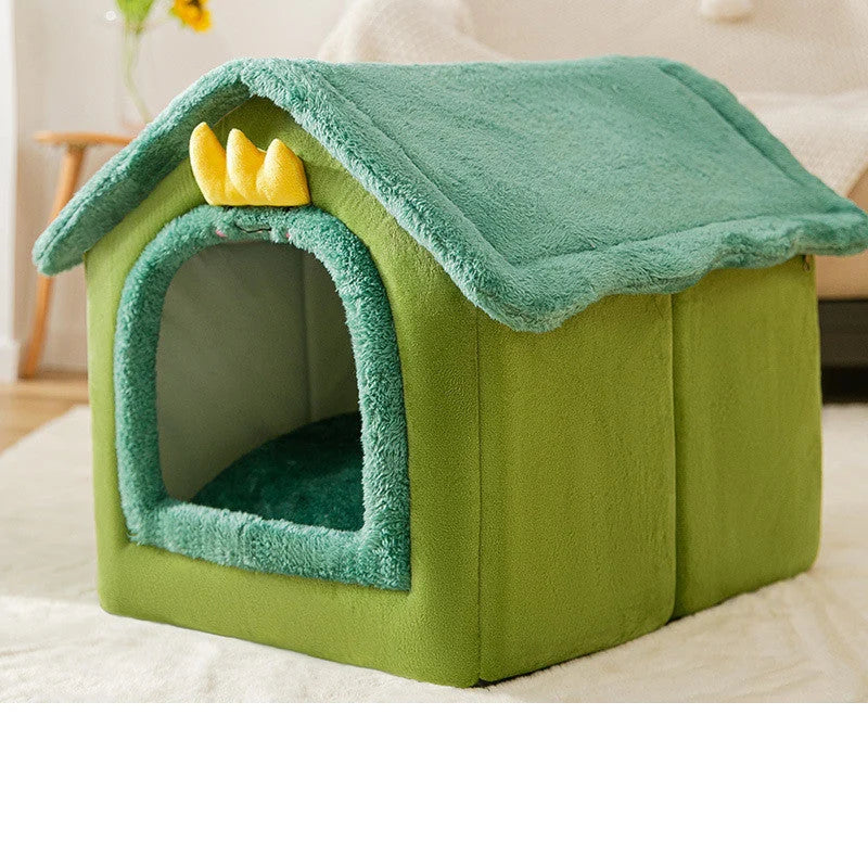 Pet House Self-Warming Plush Stable Base