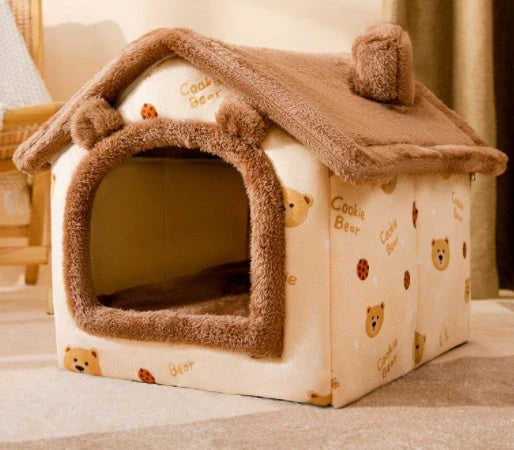 Pet House Self-Warming Plush Stable Base
