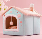 Pet House Self-Warming Plush Stable Base