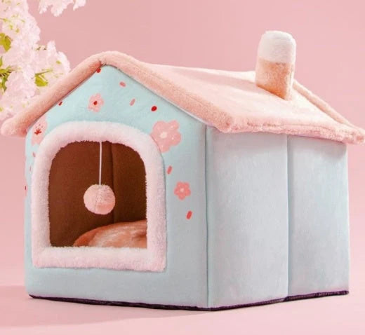 Pet House Self-Warming Plush Stable Base
