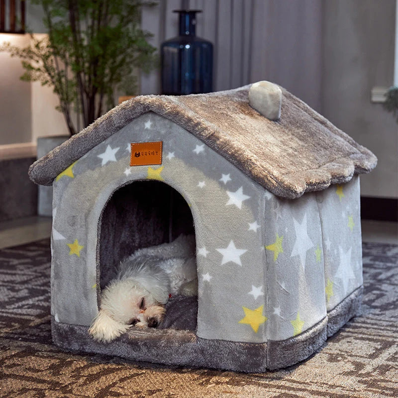 Pet House Self-Warming Plush Stable Base