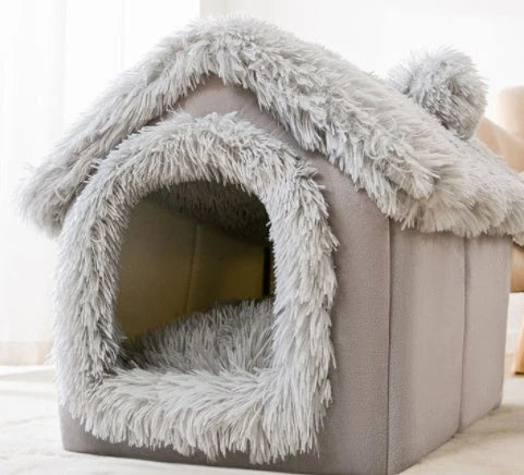 Pet House Self-Warming Plush Stable Base