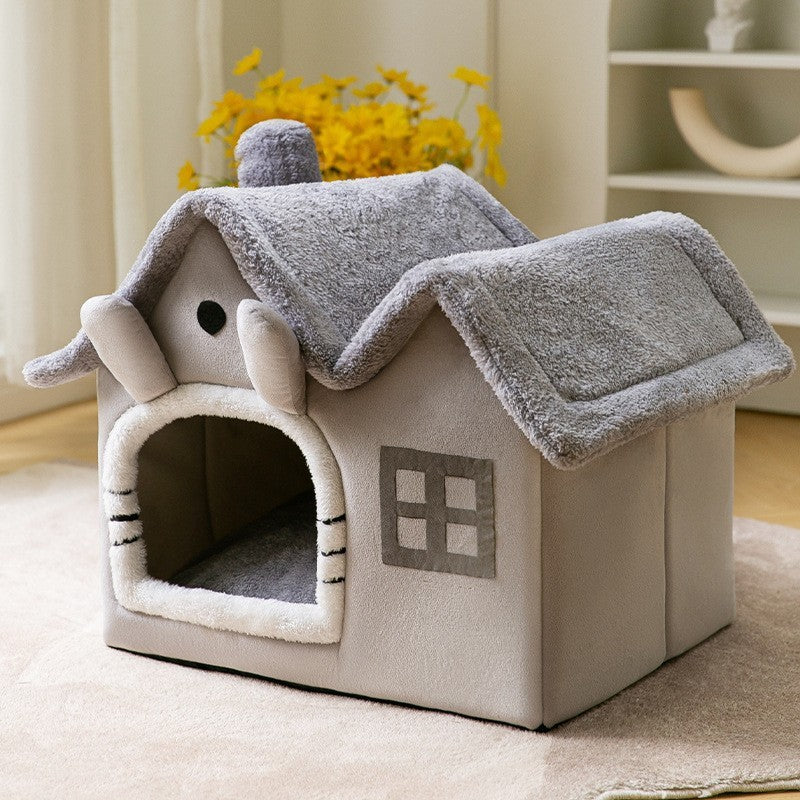 Pet House Self-Warming Plush Stable Base