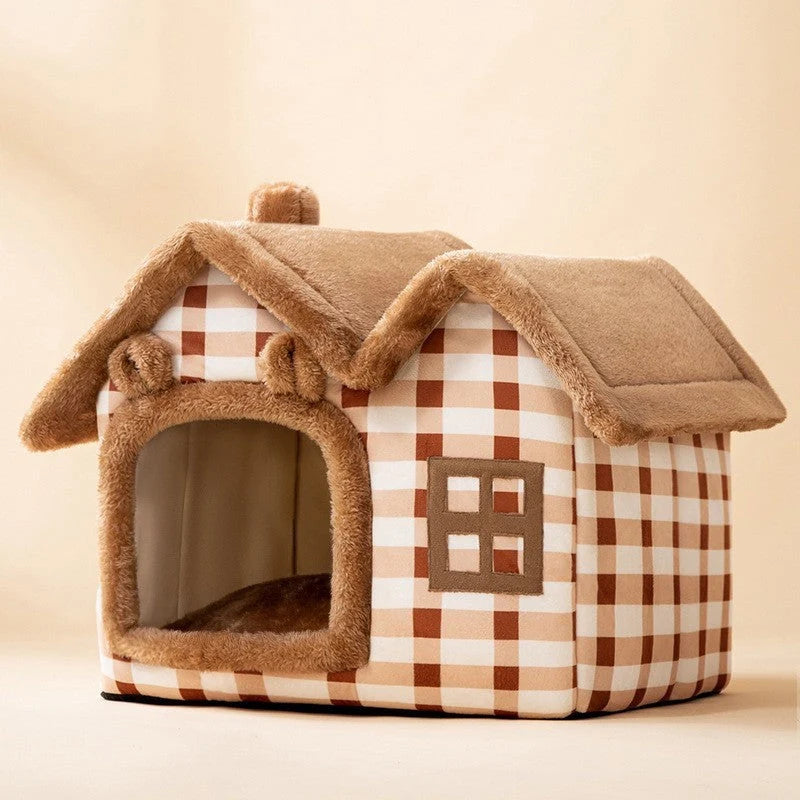 Pet House Self-Warming Plush Stable Base