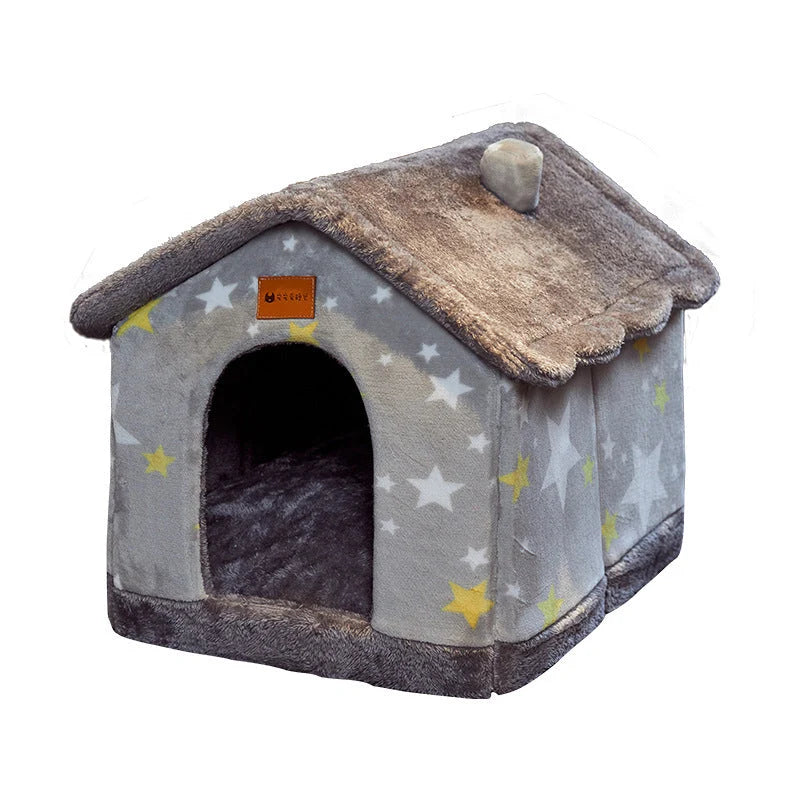 Pet House Self-Warming Plush Stable Base