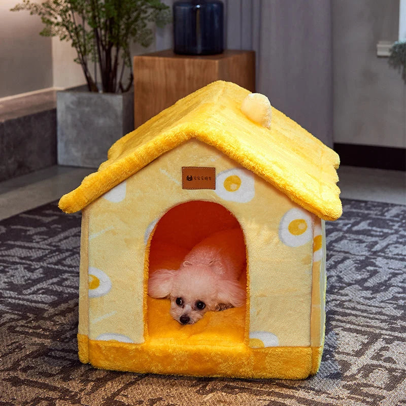 Pet House Self-Warming Plush Stable Base