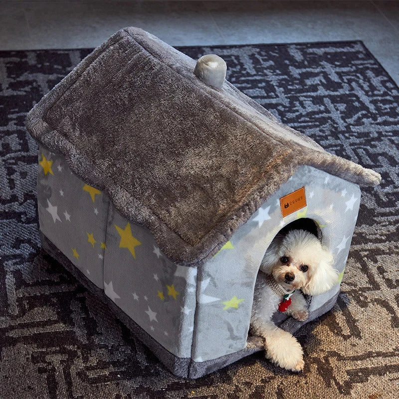 Pet House Self-Warming Plush Stable Base