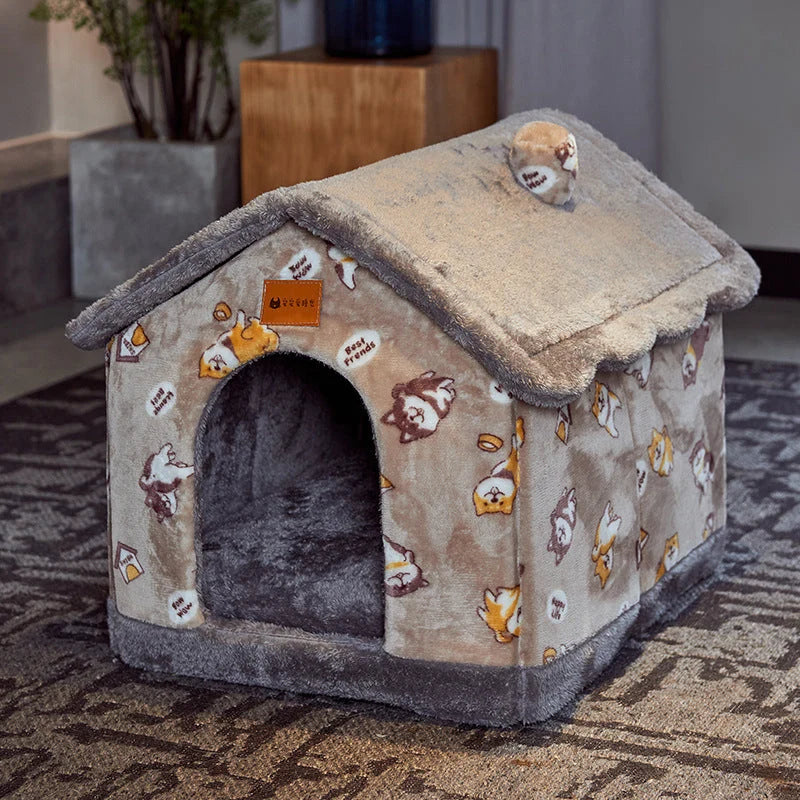Pet House Self-Warming Plush Stable Base
