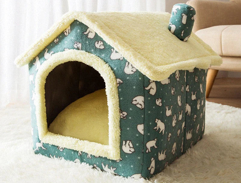 Pet House Self-Warming Plush Stable Base