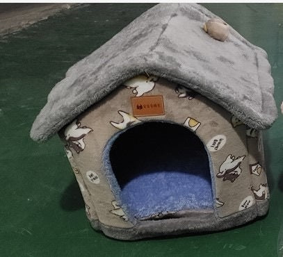 Pet House Self-Warming Plush Stable Base