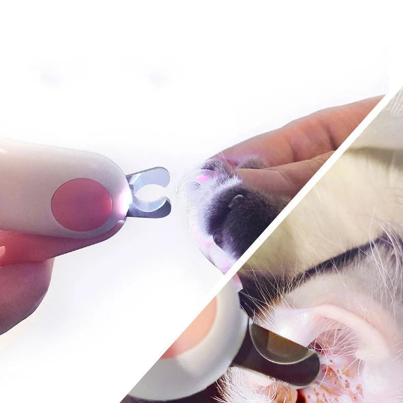 Pet Nail Clipper LED Light Stainless Steel Blades