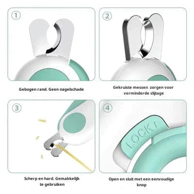 Pet Nail Clippers LED Light Stainless Steel Blades