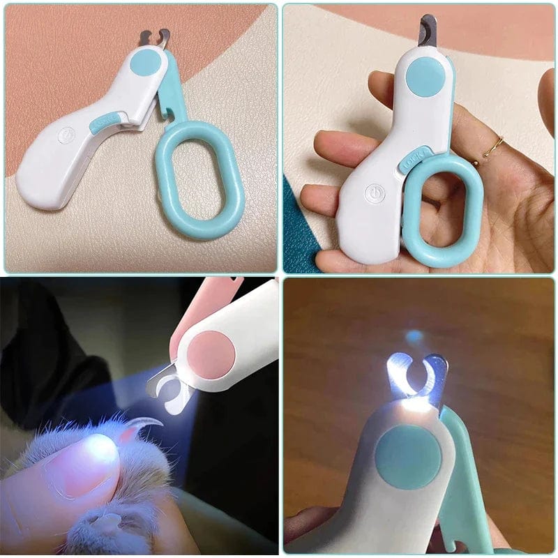 Pet Nail Clippers LED Light Stainless Steel Blades